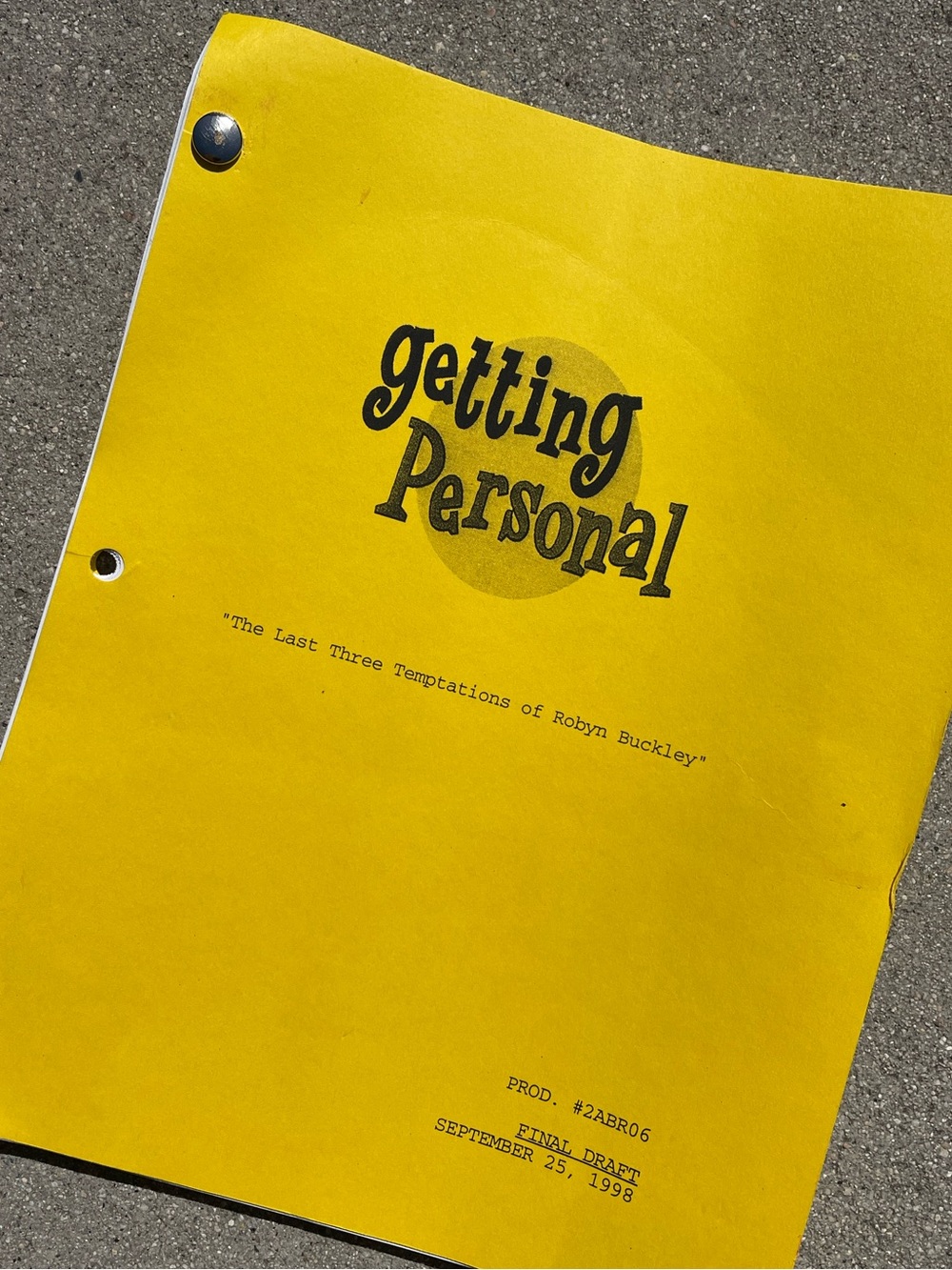 Vtg Getting Personal 90s TV Series Vivica Fox Jon Cryer Production Used Script